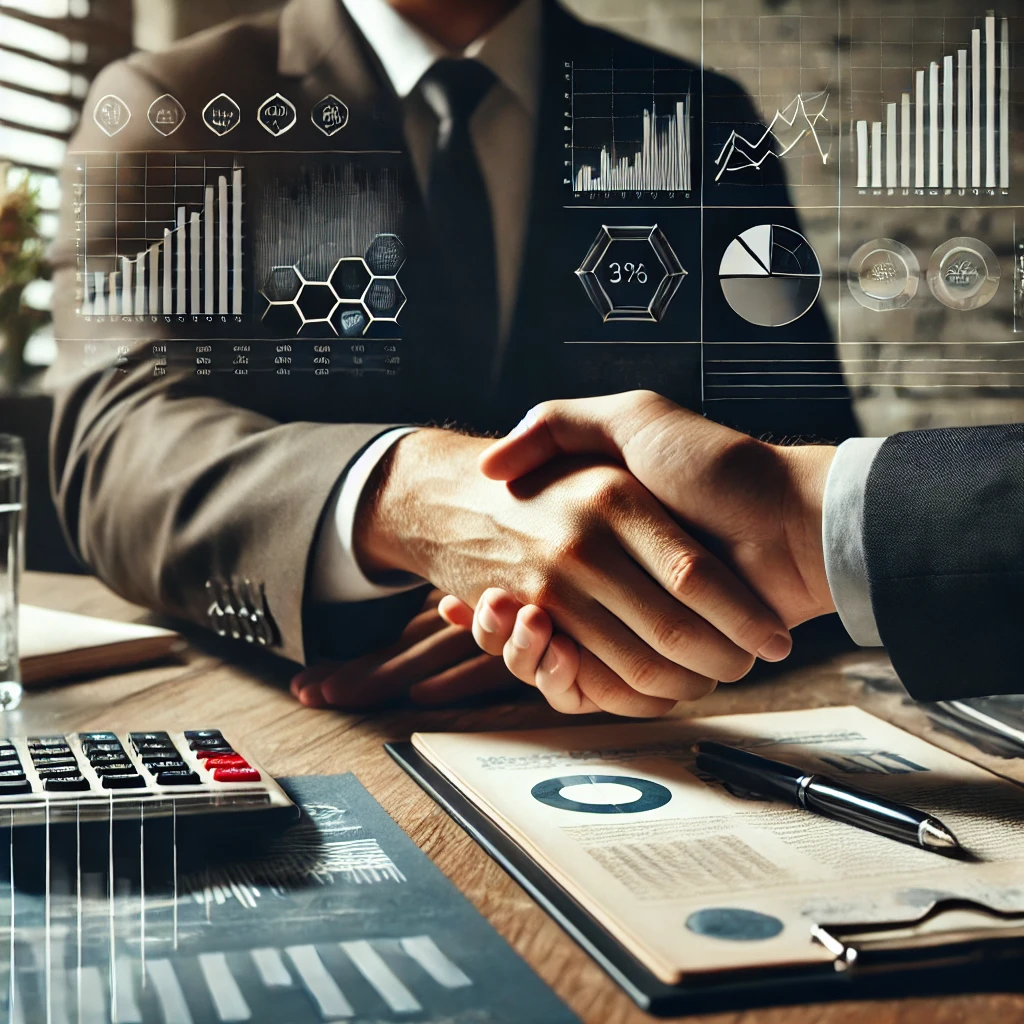 DALL·E 2024-11-14 10.18.01 - A professional image of a business setting for an accounting and tax services firm without text. The scene features a close-up of two hands shaking ov DALL·E 2024-11-14 10.18.01 - A professional image of a business setting for an accounting and tax services firm without text. The scene features a close-up of two hands shaking ov
